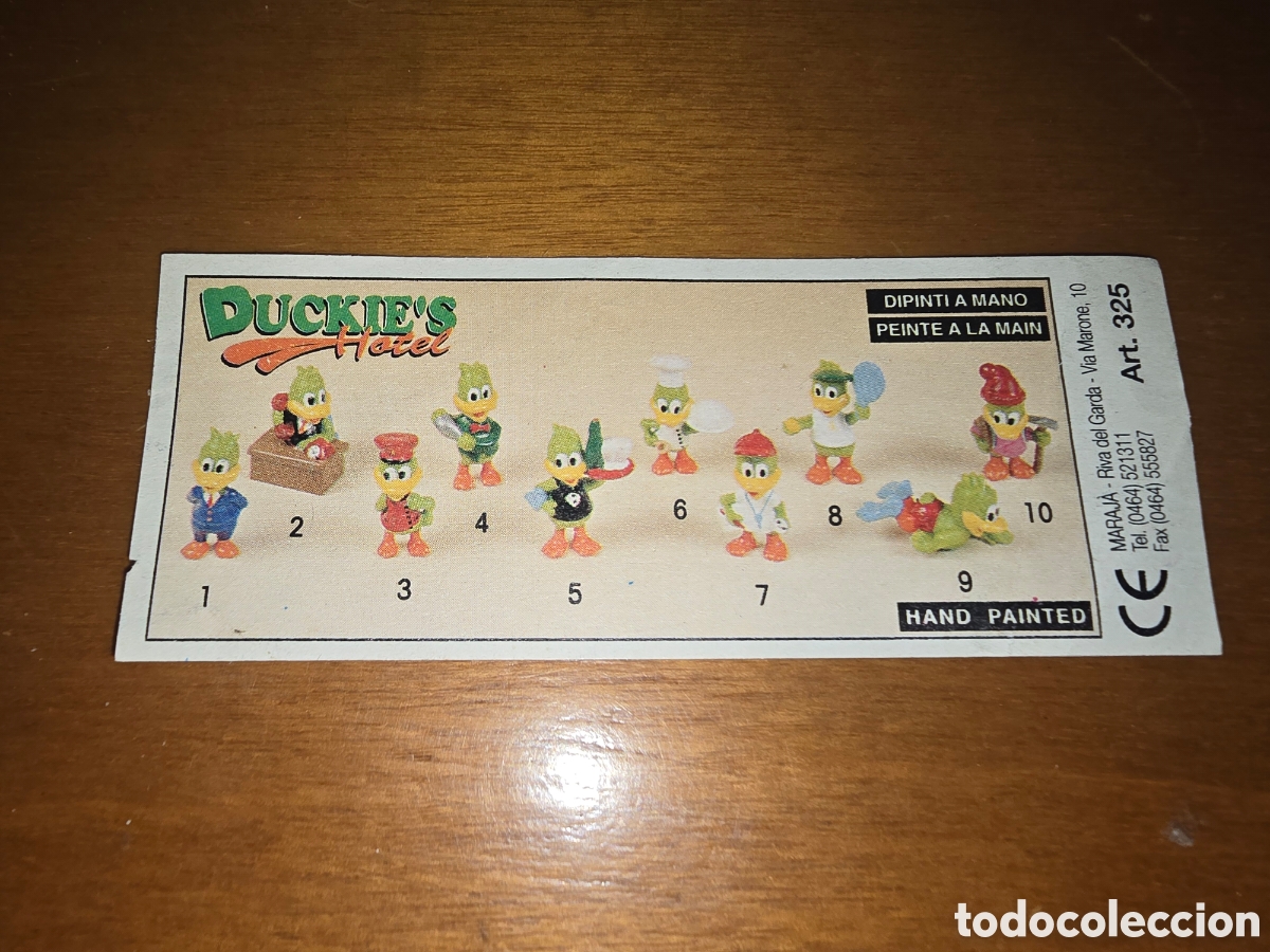 Figuras de goma Kinder: Bpz papel instrucciones Maraj&aacute; kinder Zaini o similar serie patos hotel folleto figuras (bol 2 )