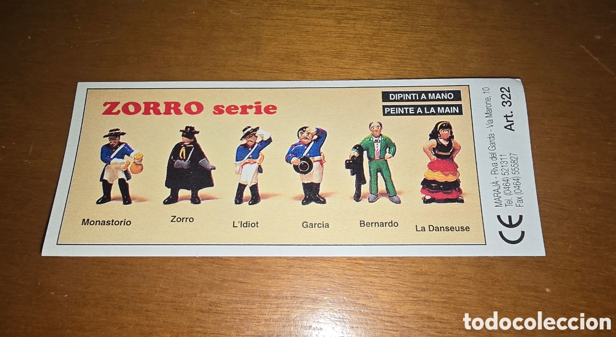 Figuras de goma Kinder: Bpz papel instrucciones Maraj&aacute; kinder Zaini o similar serie el Zorro folleto figuras (bol 2 )