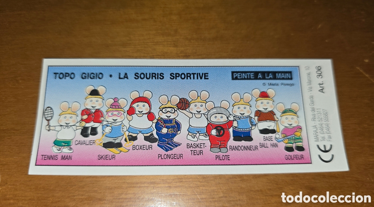 Figuras de goma Kinder: Bpz papel instrucciones kinder Zaini o similar serie Topo Gigio folleto figuras (bol 2 )