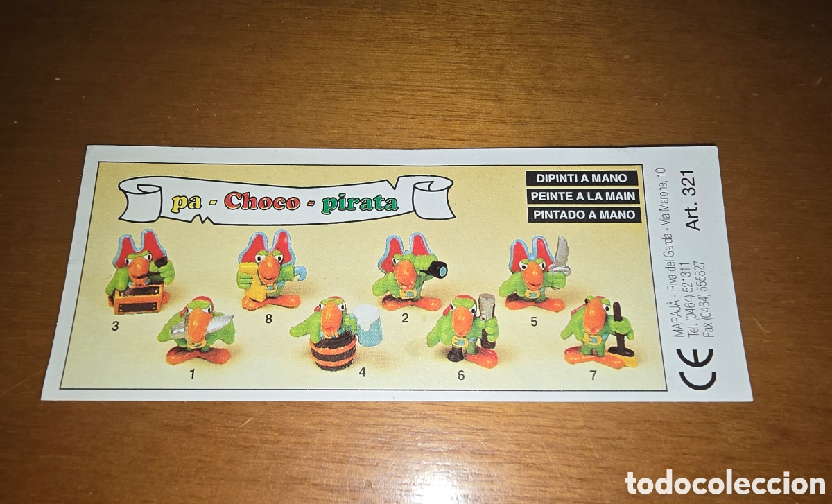 Figuras de goma Kinder: Bpz papel instrucciones kinder Zaini o Maraj&aacute; serie Loros Piratas Choco folleto figuras (bol 2 )