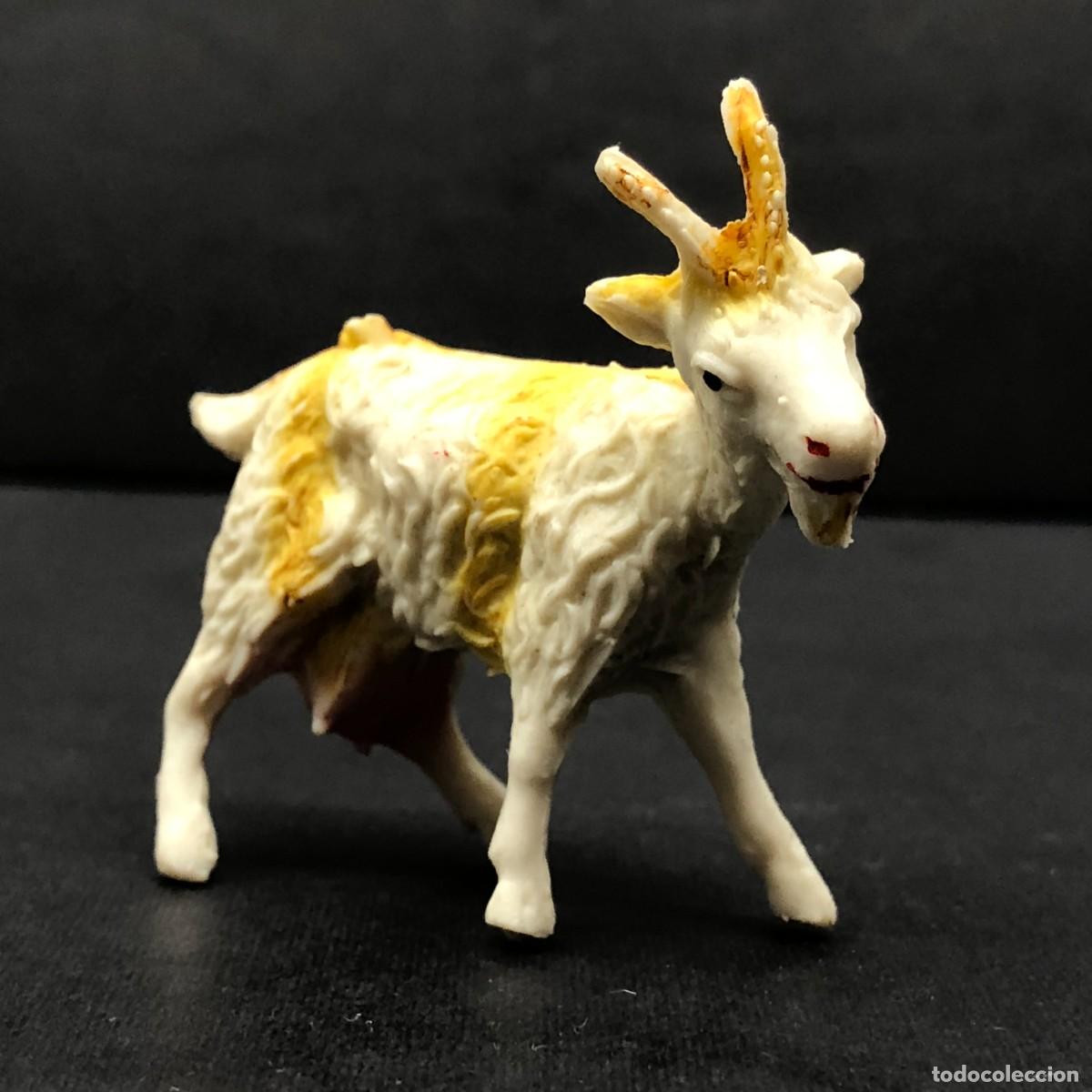 Figuras de goma y PVC: FIGURA CLASICA DE CABRA BLANCA - VINTAGE - 5,5 CM / 1553