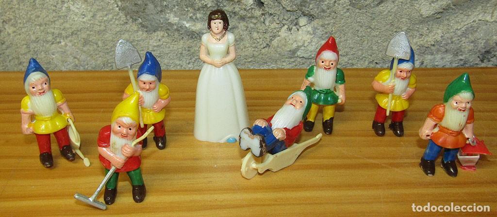 Figuras de goma y PVC: ANTIGUAS FIGURAS DE BLANCANIEVES Y LOS 7 ENANITOS - PLASTICO, CELULOIDE O SIMILAR - A&Ntilde;OS 80/90