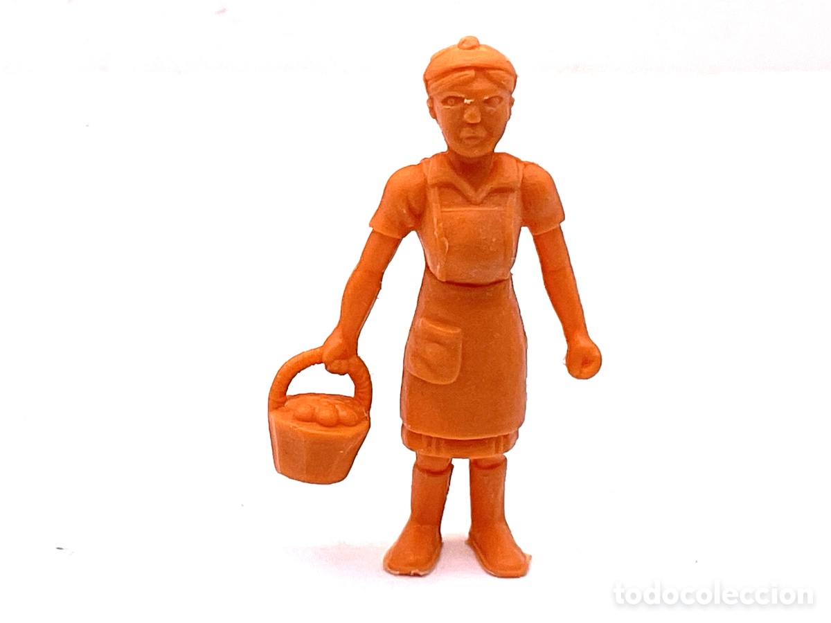 Figuras de goma y PVC: Antigua Figurita Dunkin de la Serie Figuras de la Granja. Granjera. A&ntilde;os 70/80 Chicles Dunkin