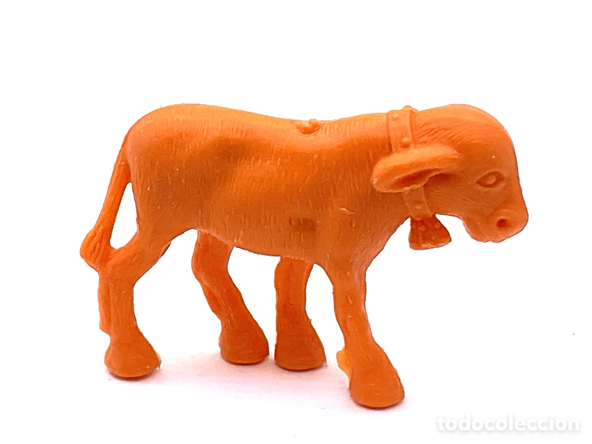 Figuras de goma y PVC: Antigua Figurita Dunkin de la Serie Figuras de la Granja. Ternero . A&ntilde;os 70/80 Chicles Dunkin