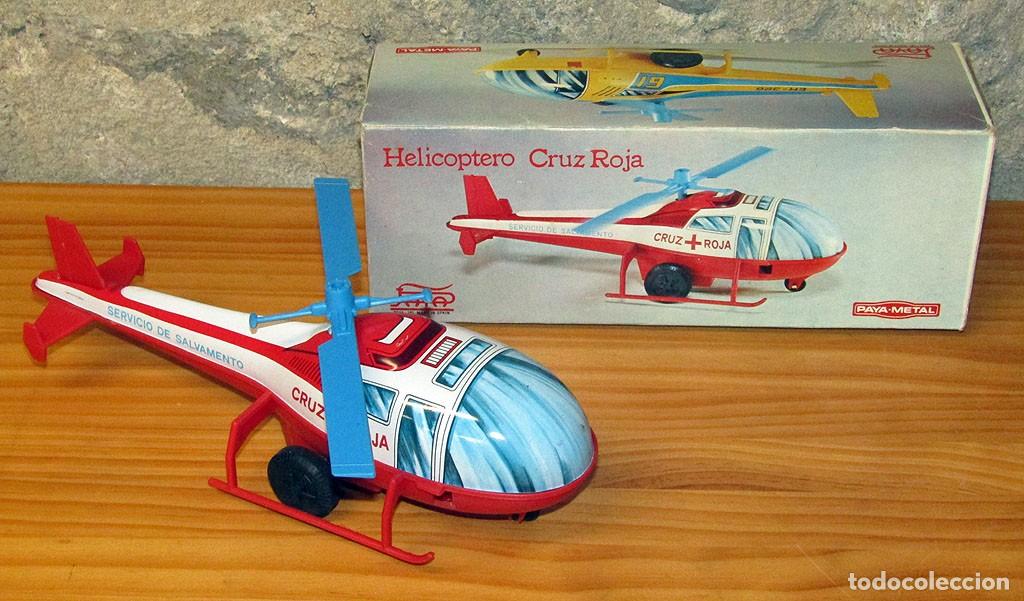 Figuras de goma y PVC: ANTIGUO HELICOPTERO CRUZ ROJA, DE PAYA - SERIE PAYA METAL - NUEVO Y EN SU CAJA - A&Ntilde;OS 70/80
