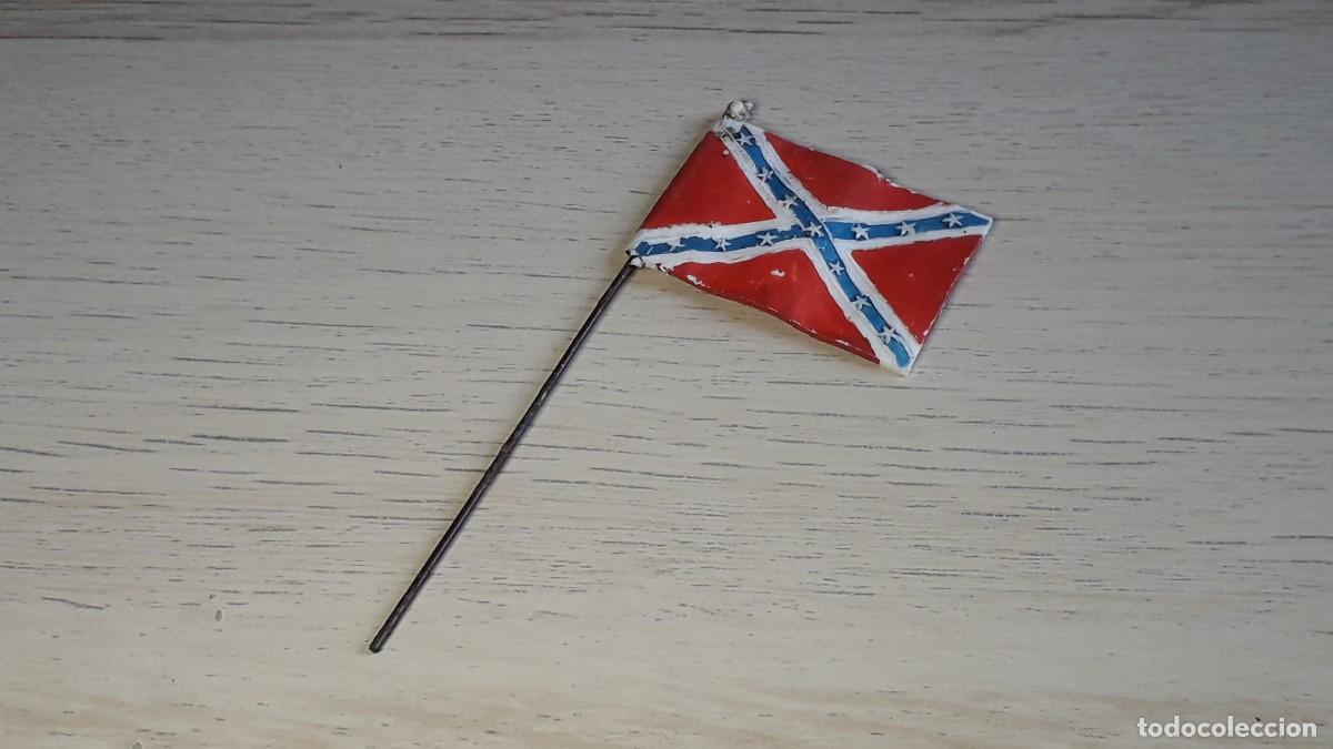Figuras de goma y PVC: Bandera Sudista Confederados, pl&aacute;stico, Pech Hermanos Spain tipo Jecsan, original a&ntilde;os 50-60.