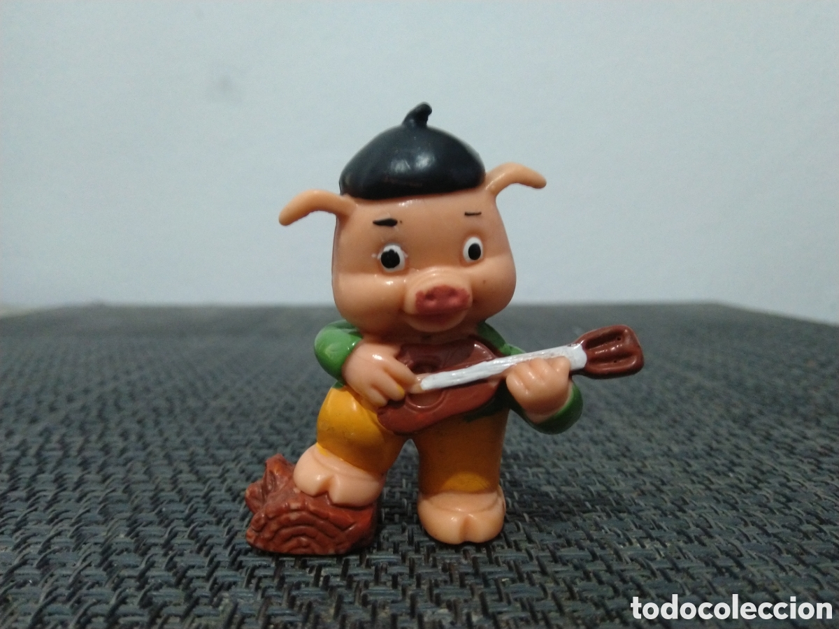 Figuras de goma y PVC: FIGURA PVC CERDITO EDUCA BABY CUENTO LOS TRES CERDITOS LOBO WALT DISNEY GUITARRA