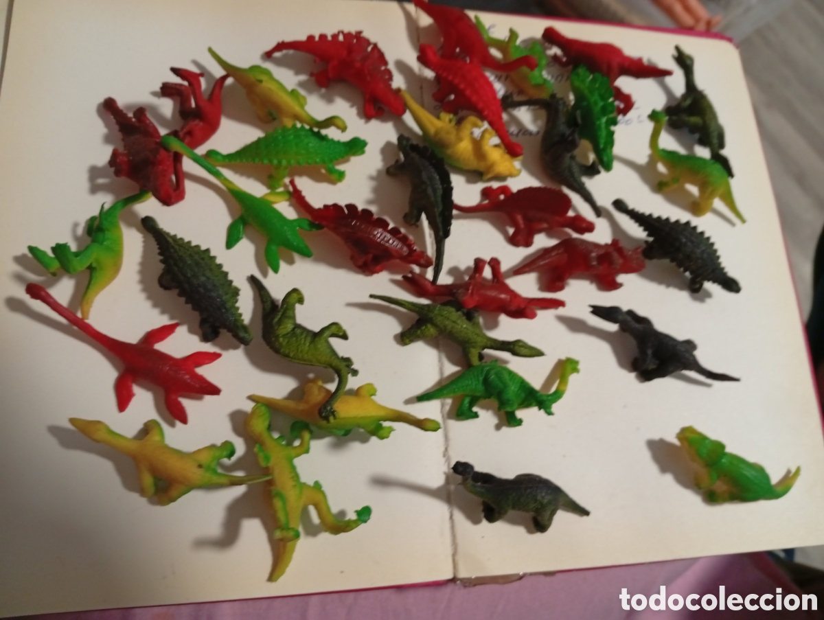 Figuras de goma y PVC: Lote 33 dinosaurios miniatura goma 5/6 cm perfecto estado