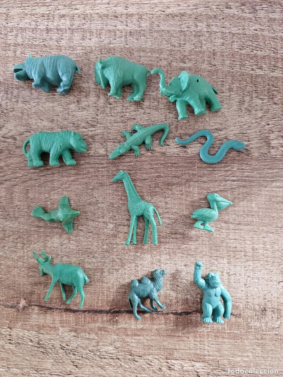 Figuras de goma y PVC: DUNKIN - Fieras del Zoo - A&ntilde;os 60 - Lote de 12
