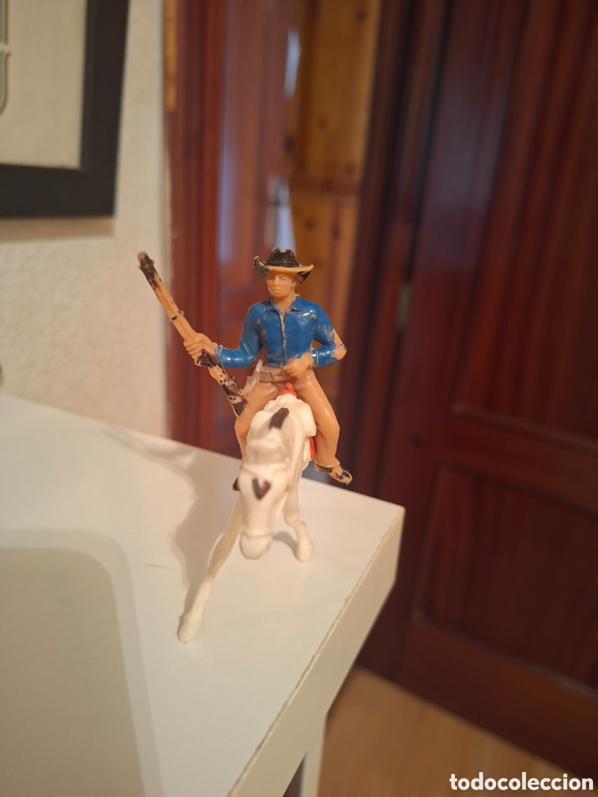 Figuras de goma y PVC: Vaquero, Cowboy a caballo. Jecsan