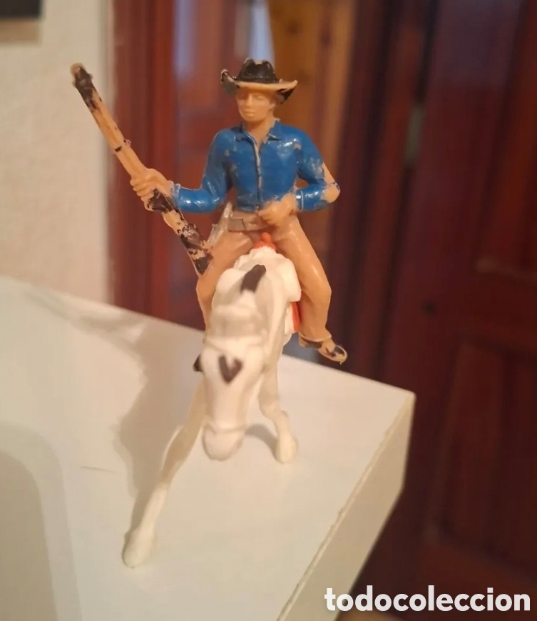 Figuras de goma y PVC: Vaquero, Cowboy a caballo. Jecsan