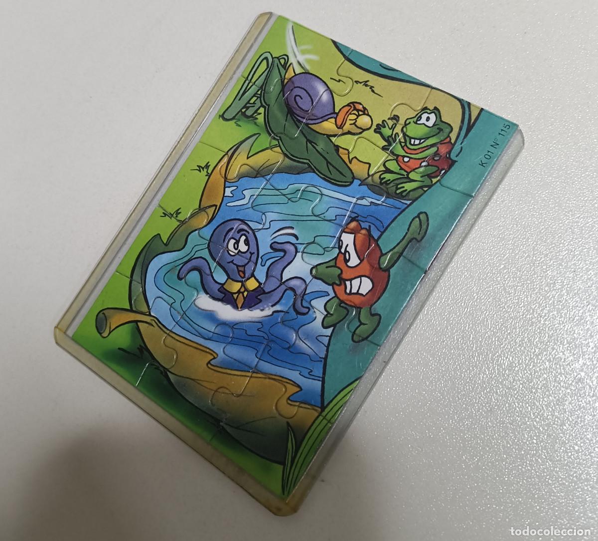 Figuras de goma Kinder: puzzle kinder antiguo puzle rompecabezas k01 01 115 funda rana pulpo caracol