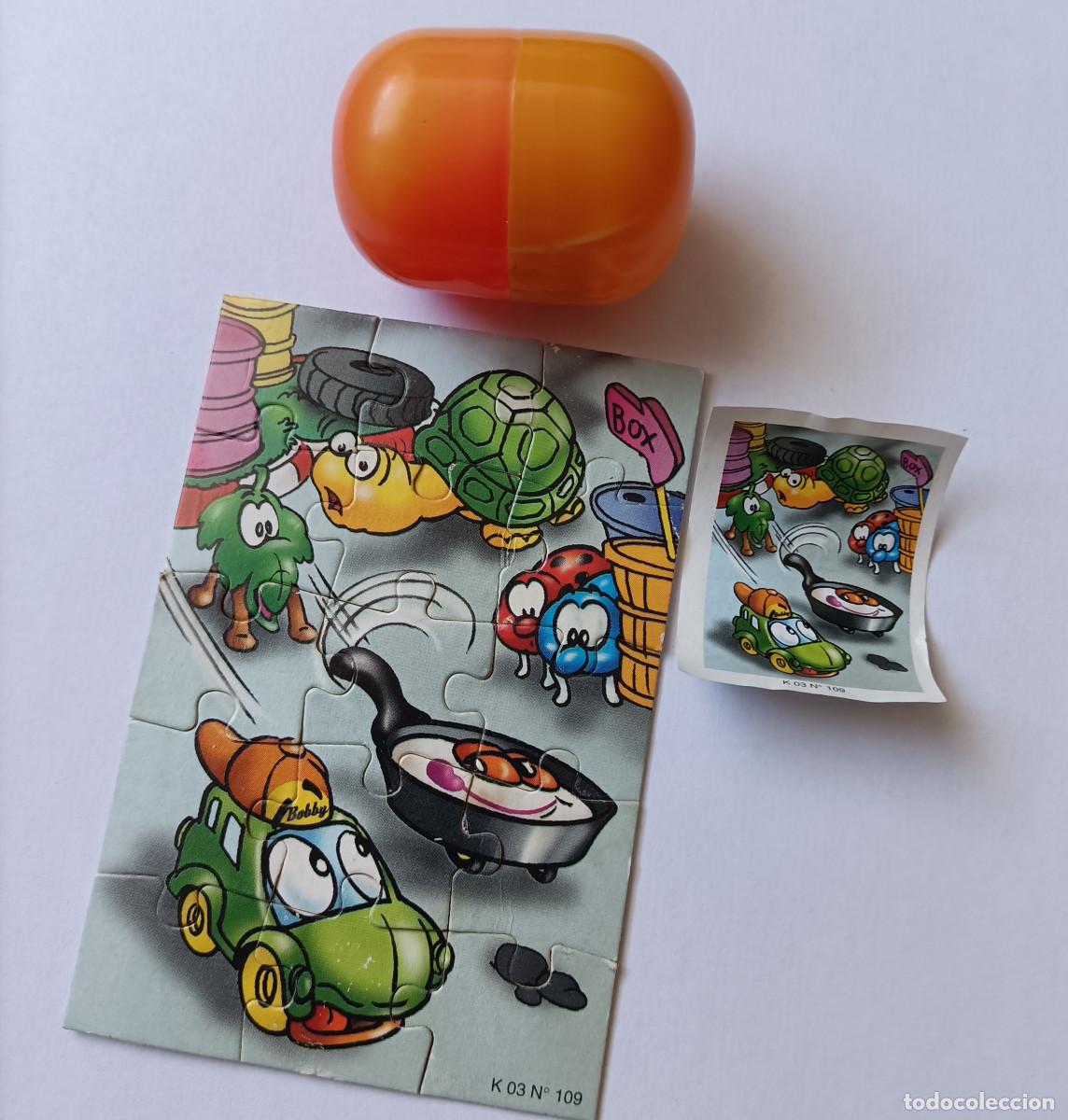 Figuras de goma Kinder: puzzle kinder antiguo puzle rompecabezas k03 109 capsula coche sarten tortuga k 03 bpz papel