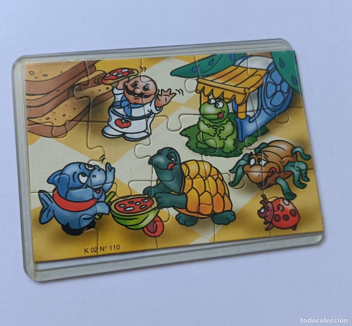 Figuras de goma Kinder: puzzle kinder antiguo puzle rompecabezas k02 02 110 pizzero delfin tortuga bpz papel funda
