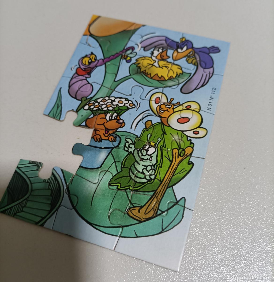 Figuras de goma Kinder: puzzle kinder antiguo puzle rompecabezas k01 112 insectos bichos maceta