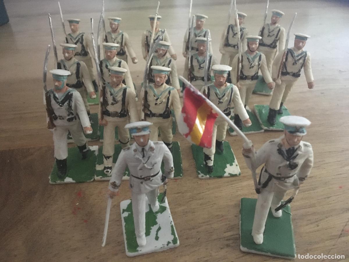 Figuras de goma y PVC: reamsa desfile marina de blanco lote 24 figuras originales de plastico tipo comansi jecsan pech