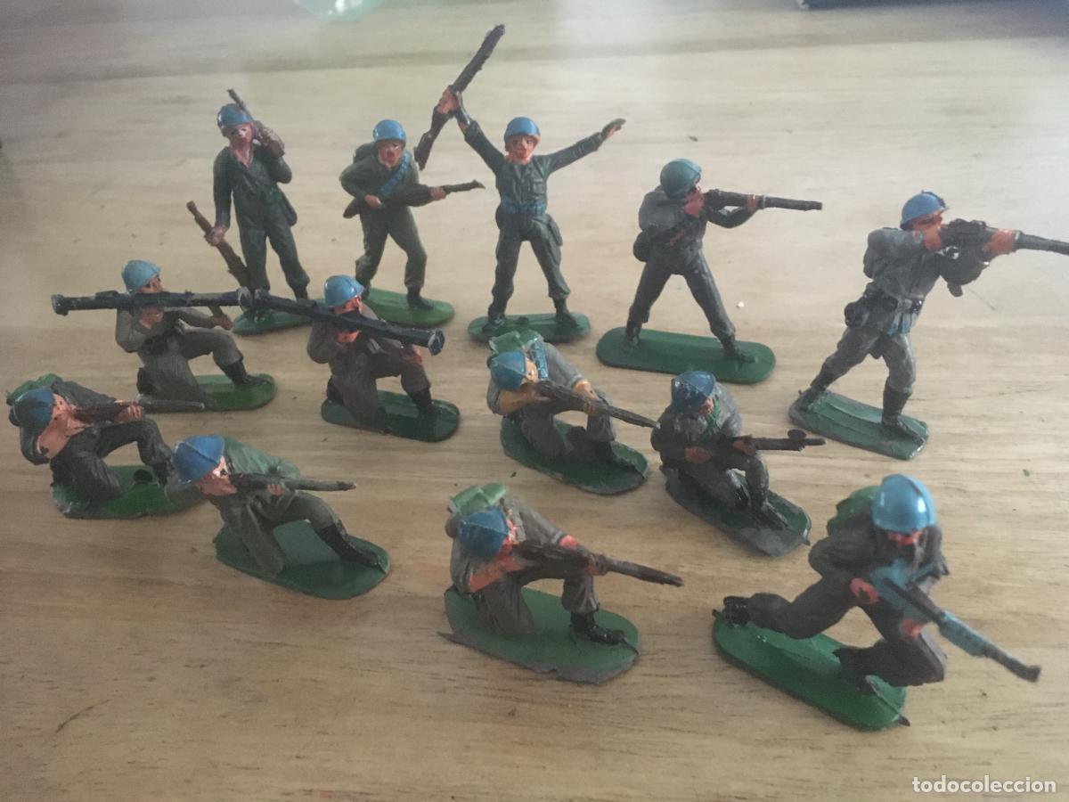 Figuras de goma y PVC: reamsa cascos azules lote 13 figuras originales de plastico tipo comansi jecsan pech