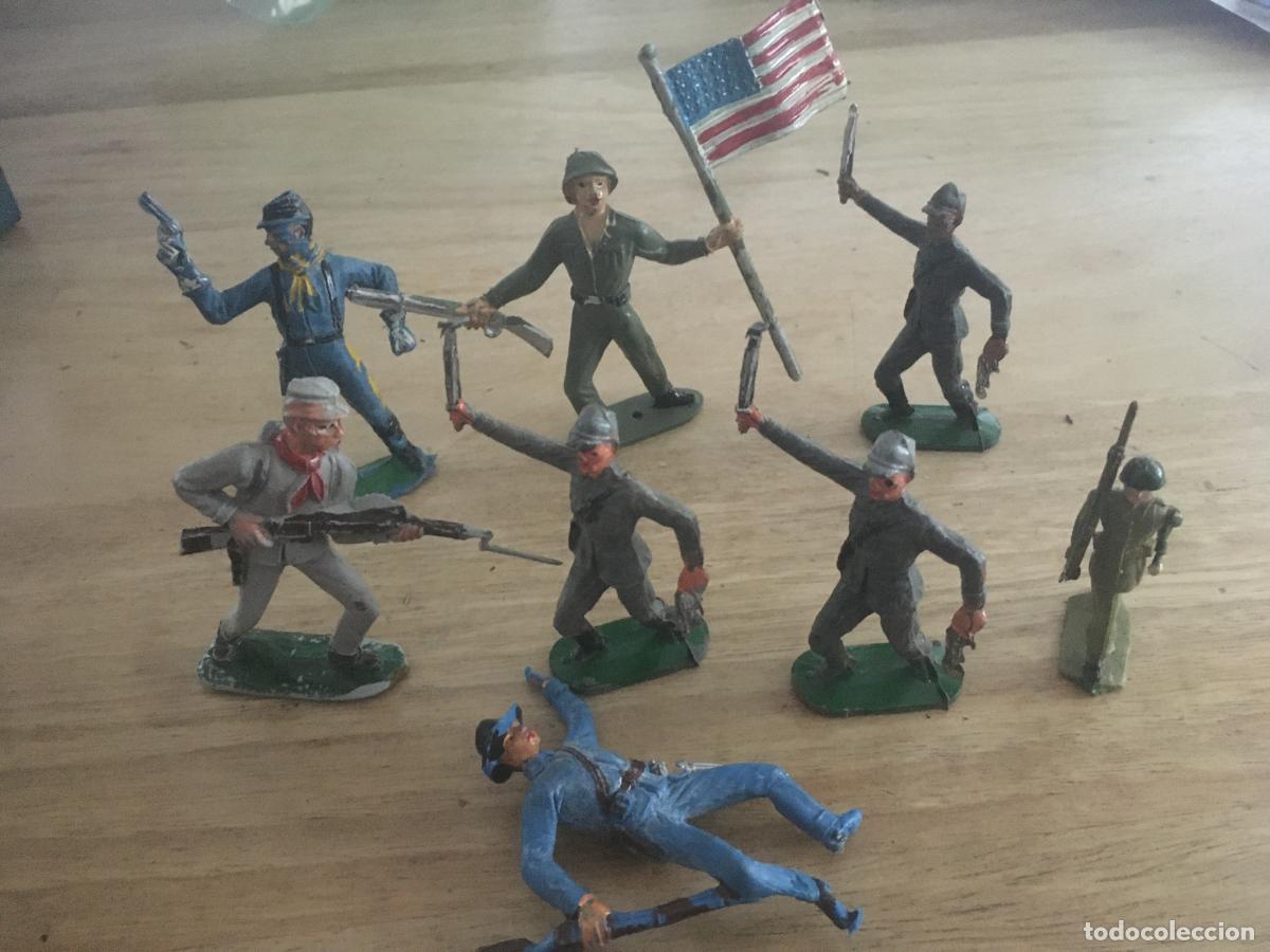 Figuras de goma y PVC: reamsa soldados variados lote 8 figuras originales de plastico tipo comansi jecsan pech