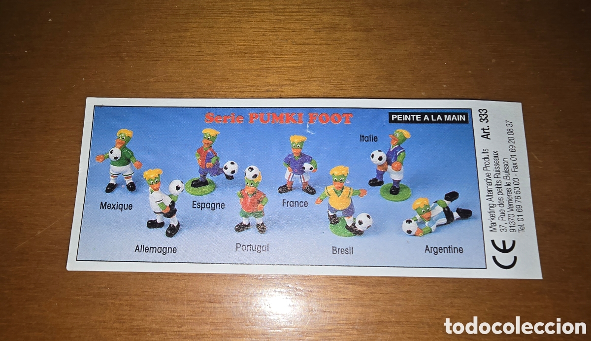 Figuras de goma Kinder: Bpz papel instrucciones kinder Zaini o Maraj&aacute; serie patos f&uacute;tbol Pumki Foot folleto figuras (bol 2 )