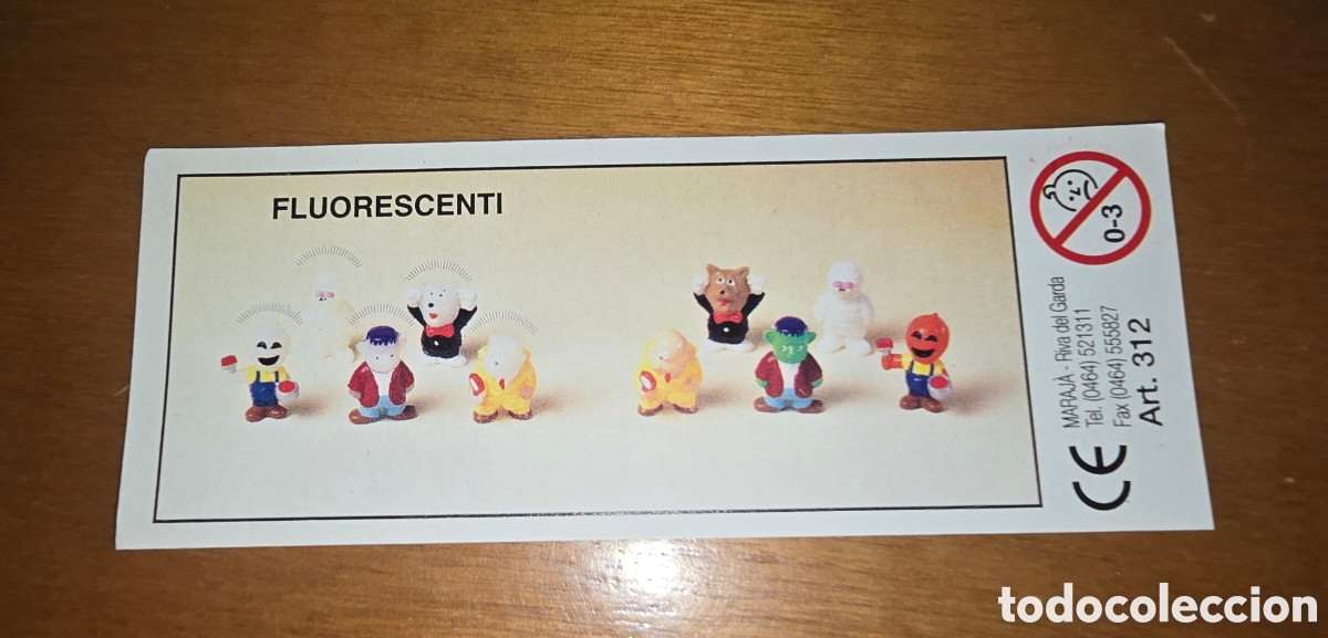 Figuras de goma Kinder: Bpz papel instrucciones kinder Zaini o Maraj&aacute; serie monstruos fluorescentes folleto figuras (bol 2