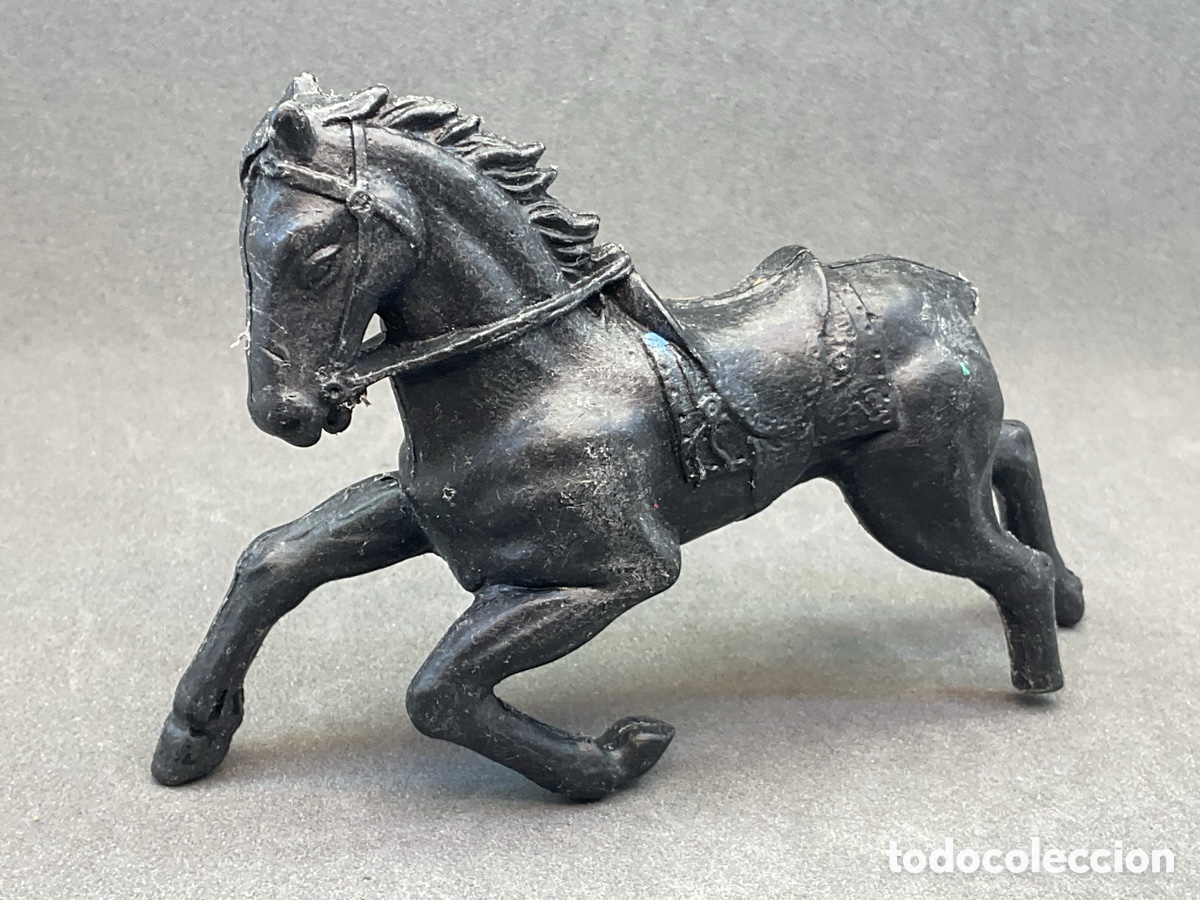 Figuras de goma y PVC: Antigua Figura del Oeste en Pl&aacute;stico. Caballo Cowboy de Reamsa. Con Defecto