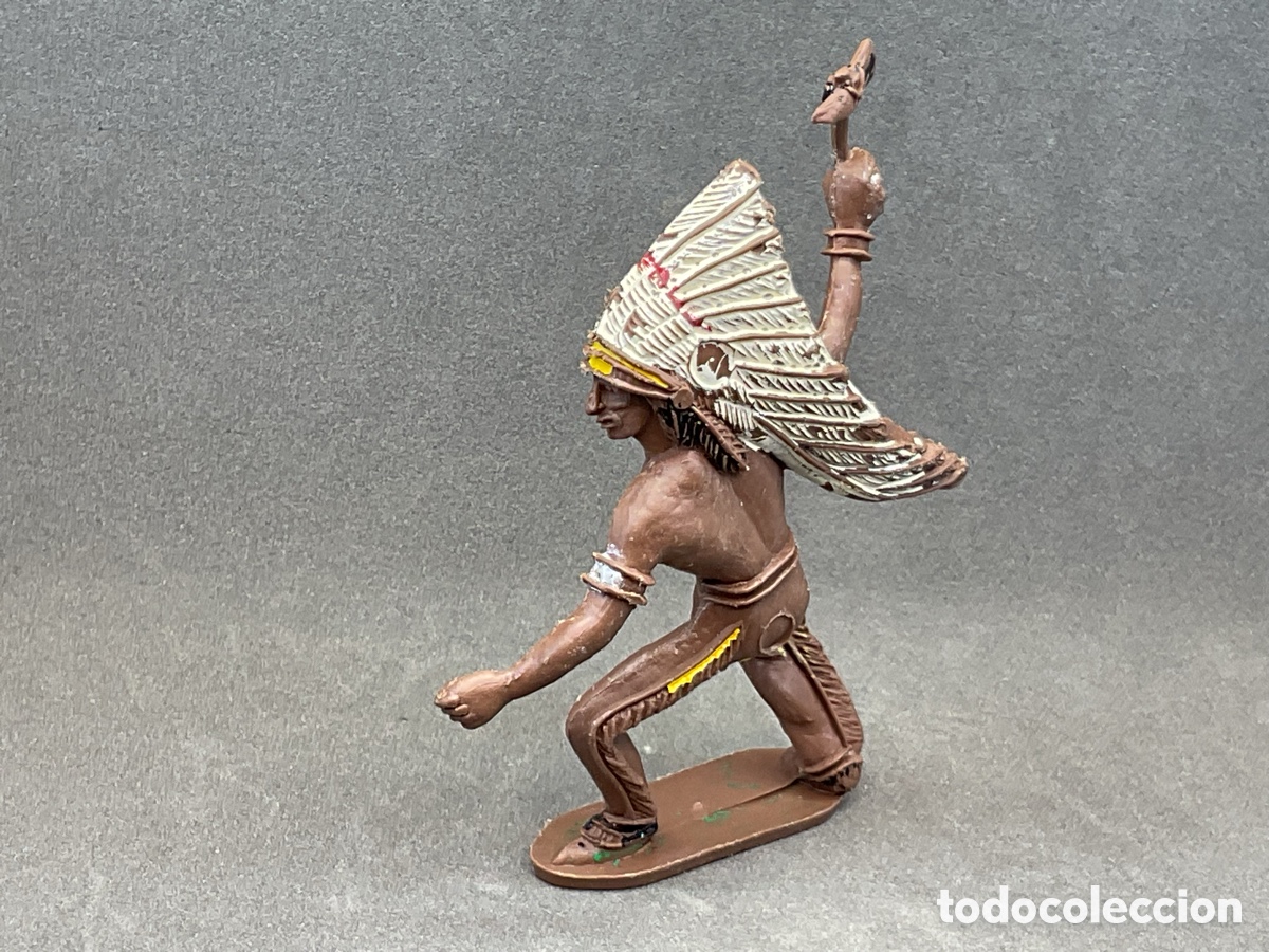 Figuras de goma y PVC: ANTIGUA FIGURA DEL OESTE EN PLASTICO. GUERRERO INDIO DE COMANSI.