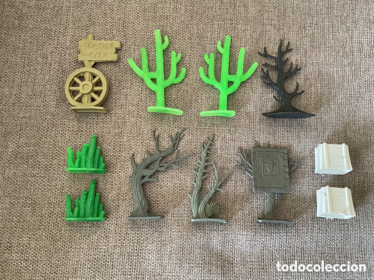 Figuras de goma y PVC: ANTIGUAS FIGURAS DEL OESTE EN PLASTICO. COMPLEMENTOS ACCESORIOS DE COMANSI. ARBOLES, CACTUS, ETC