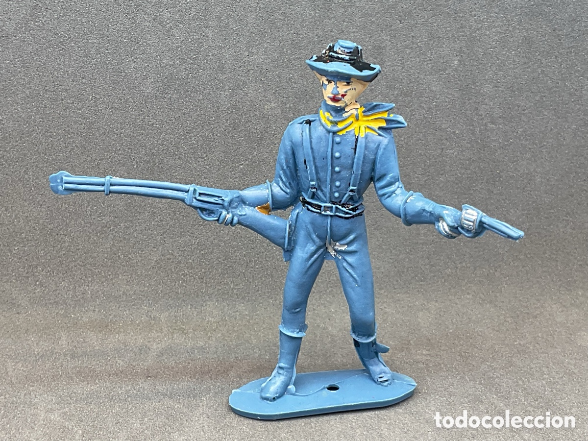 Figuras de goma y PVC: ANTIGUA FIGURA DEL OESTE EN PL&Aacute;STICO. SOLDADO FEDERAL DE COMANSI.