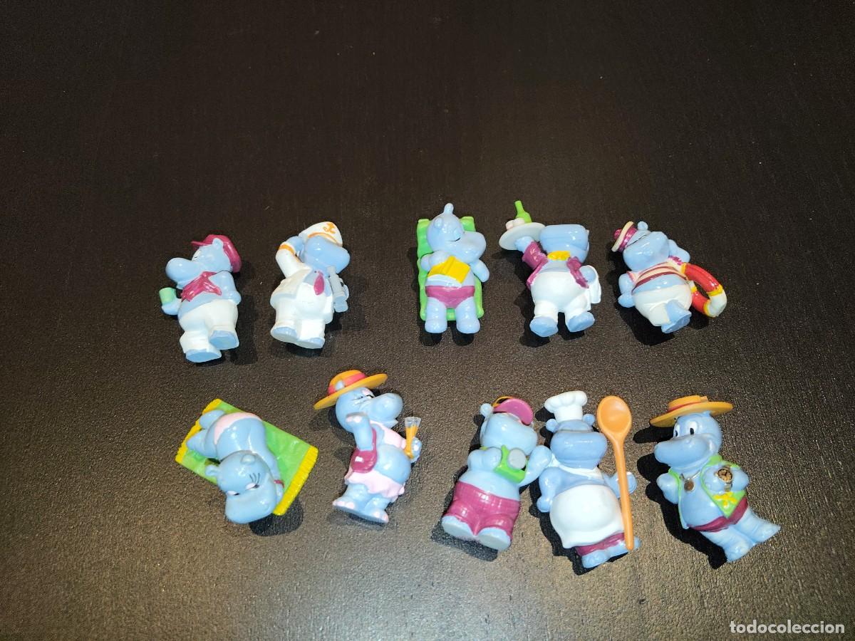 Figuras de goma Kinder: Kinder Ferrero 284 hipop&oacute;tamos Happy hippos de vacaciones completa 10 fig + 1 BPZ