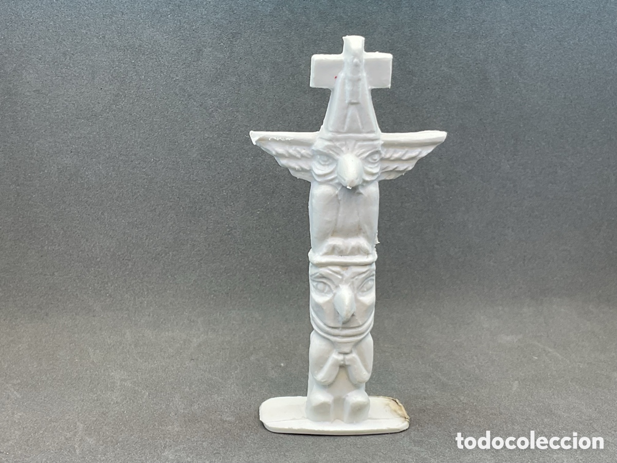 Figuras de goma y PVC: ANTIGUA FIGURA DEL OESTE EN PL&Aacute;STICO. TOTEM INDIO DE COMANSI.