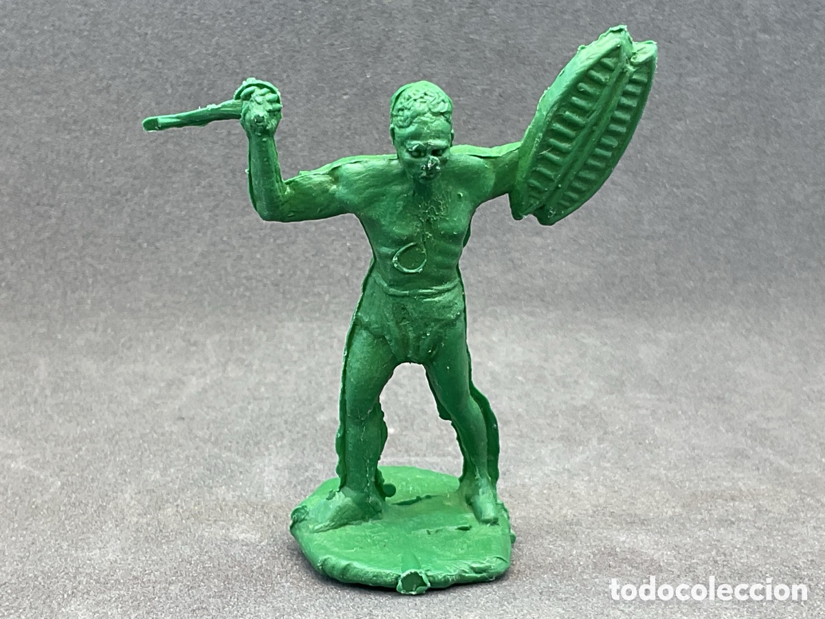 Figuras de goma y PVC: ANTIGUA FIGURA EN PL&Aacute;STICO. GUERRERO NATIVO AFRICANO.