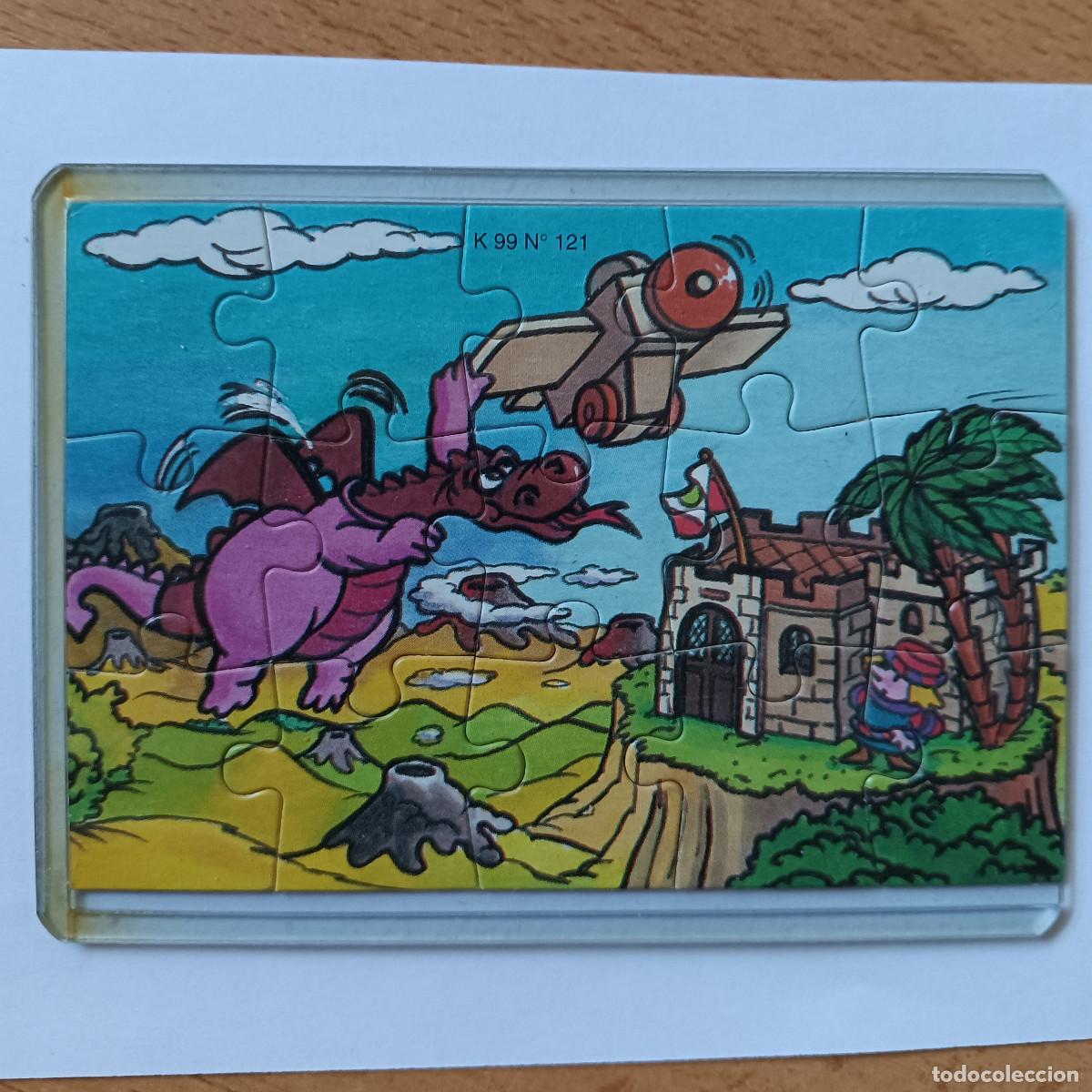 Figuras de goma Kinder: puzzle kinder antiguo puzle rompecabezas k99 99 121 dragon castillo avioneta fortaleza avion funda