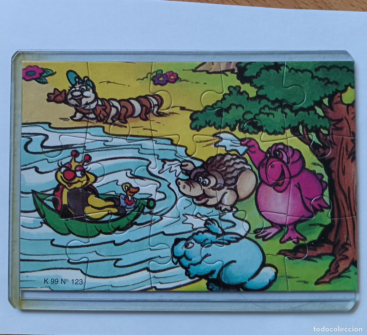 Figuras de goma Kinder: puzzle kinder antiguo puzle rompecabezas k99 123 erizo pajaro gusano insecto funda bpz papel