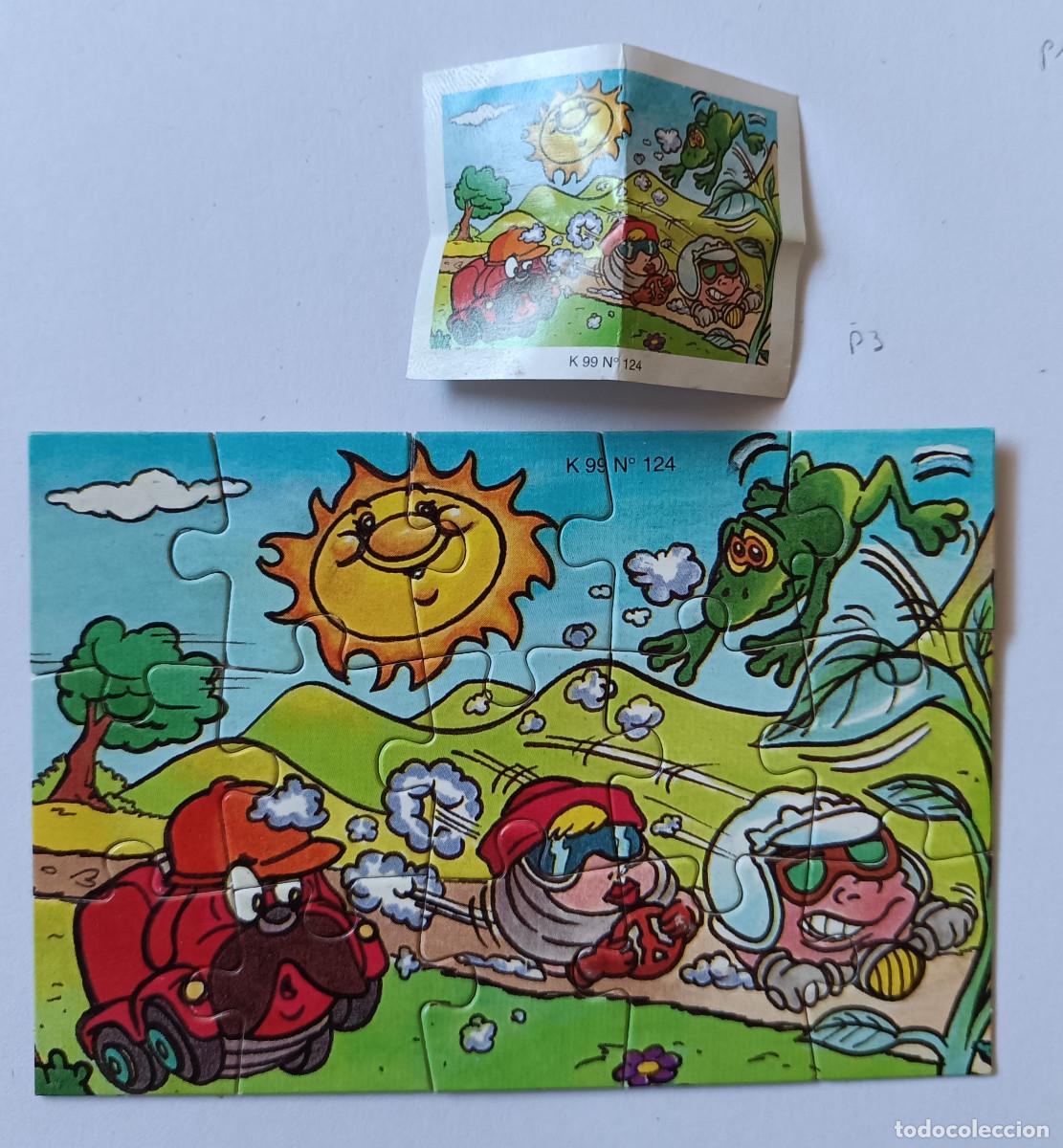 Figuras de goma Kinder: puzzle kinder antiguo funda puzle rompecabezas k99 124 coches rana