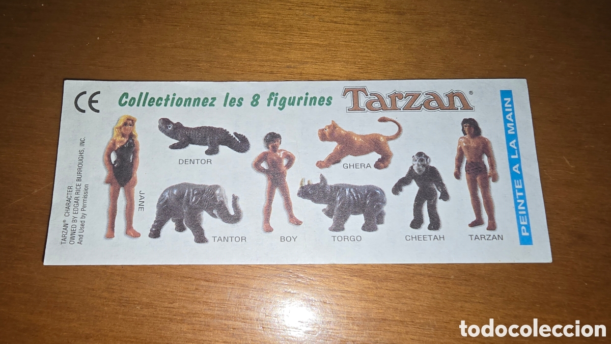 Figuras de goma Kinder: Bpz papel instrucciones Tarzan Disney folleto figuras no kinder no Ferrero antigua (bol 2 )