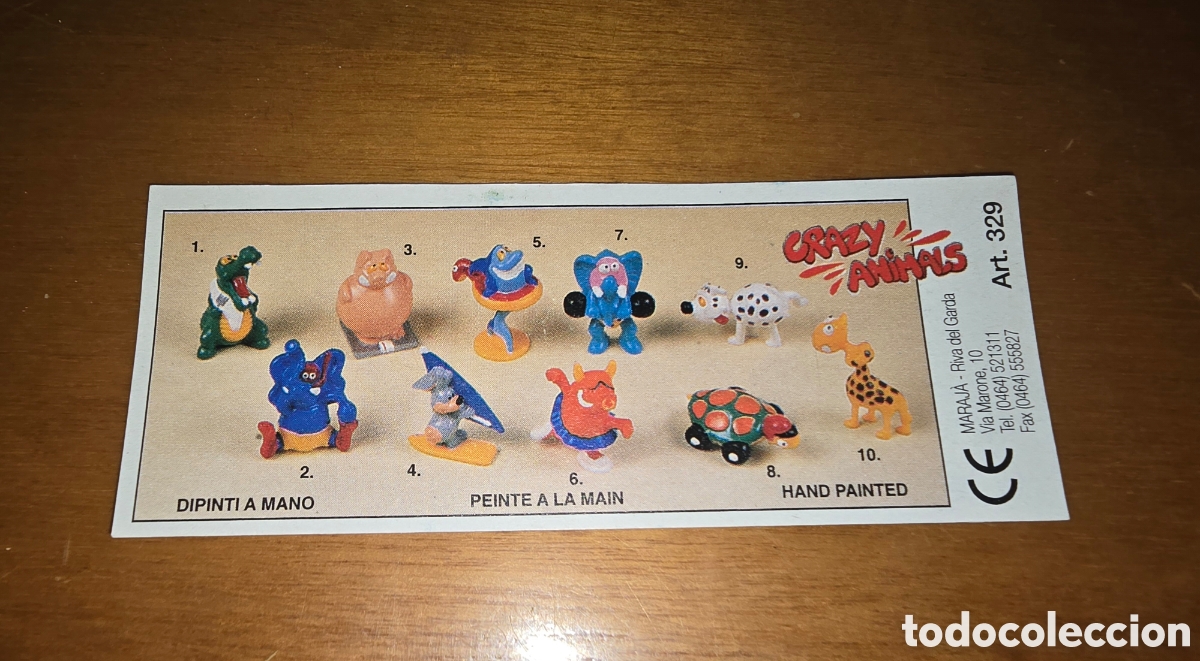 Figuras de goma Kinder: Bpz Crazy Animals Zaini Maraj&aacute; folleto figuras no kinder no Ferrero (bol 2)