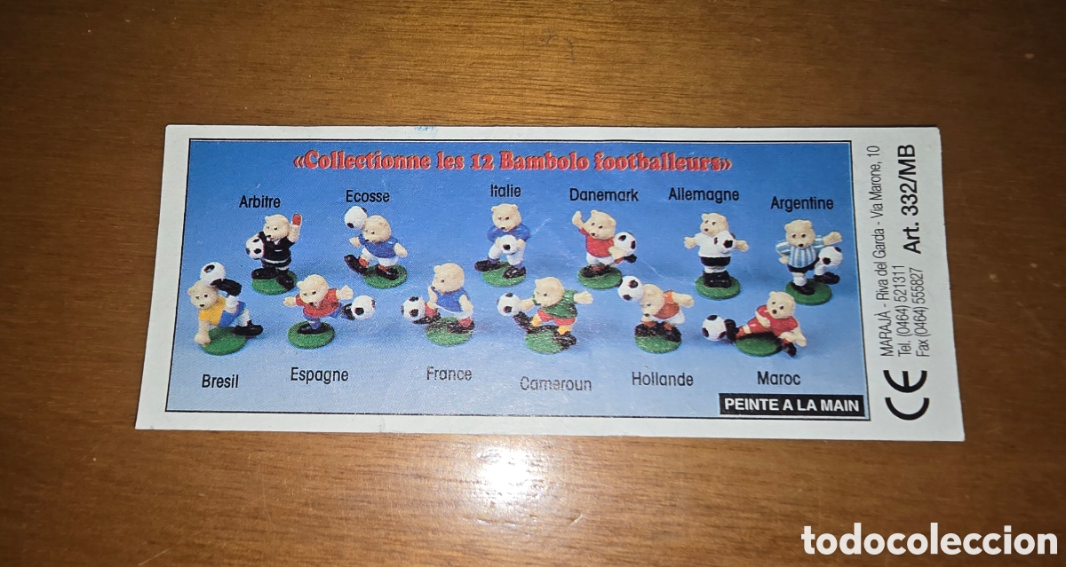 Figuras de goma Kinder: Bpz osos f&uacute;tbol Zaini o Maraj&aacute; folleto figuras no kinder no Ferrero (bol 2)