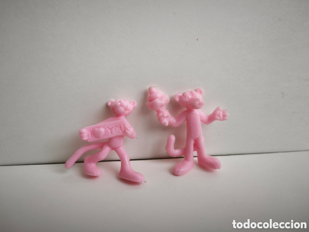 Figuras de goma y PVC: Dos figuras Dunkin de la Pantera Rosa. Buen estado.