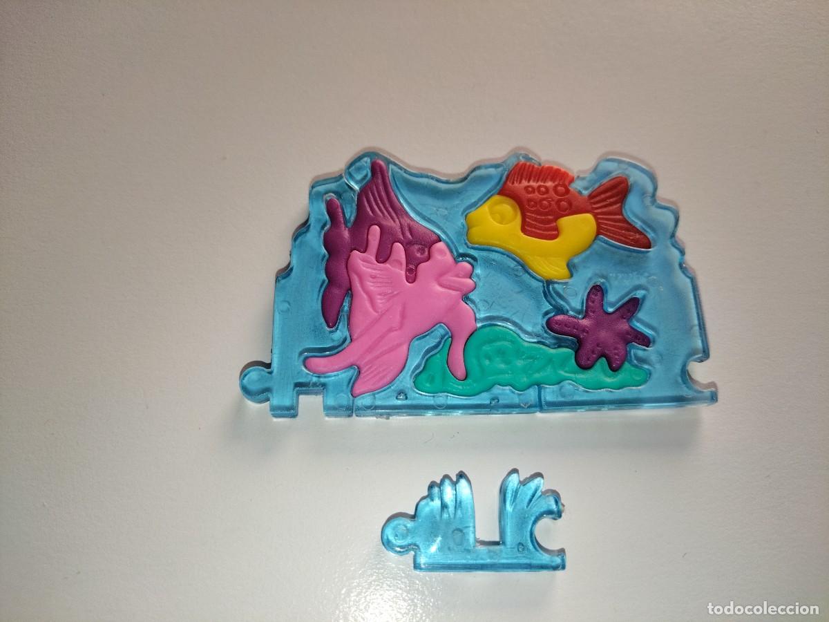 Figuras de goma Kinder: Kinder Ferrero 309B puzzle pl&aacute;stico relieve animales del mar 1993 1 fig sin BPZ
