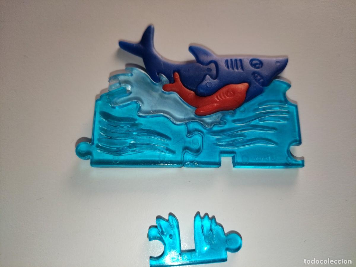Figuras de goma Kinder: Kinder Ferrero 309D puzzle pl&aacute;stico relieve animales del mar 1993 1 fig sin BPZ