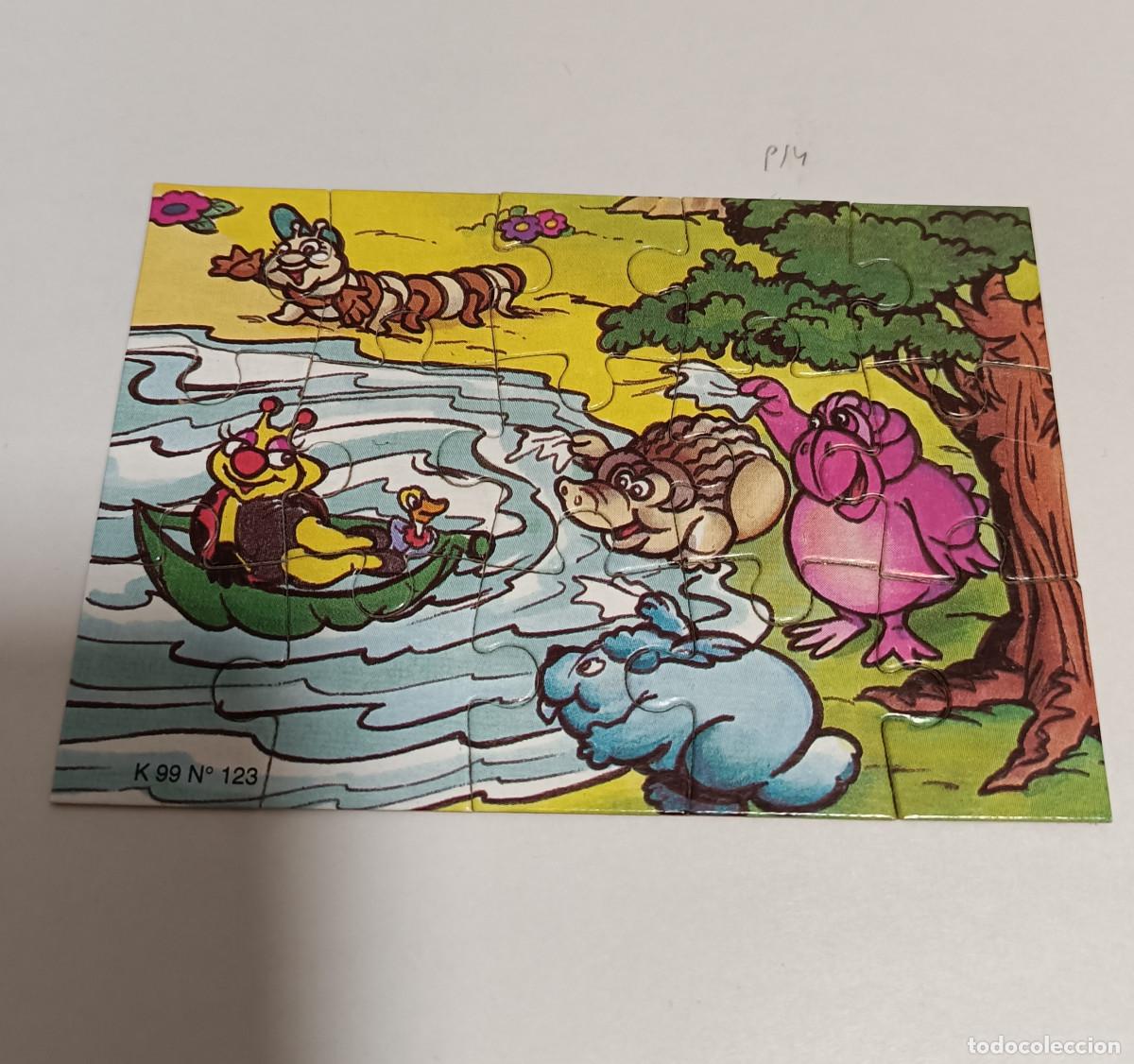 Figuras de goma Kinder: puzzle kinder antiguo puzle rompecabezas k99 123 erizo pajaro gusano insecto funda bpz papel