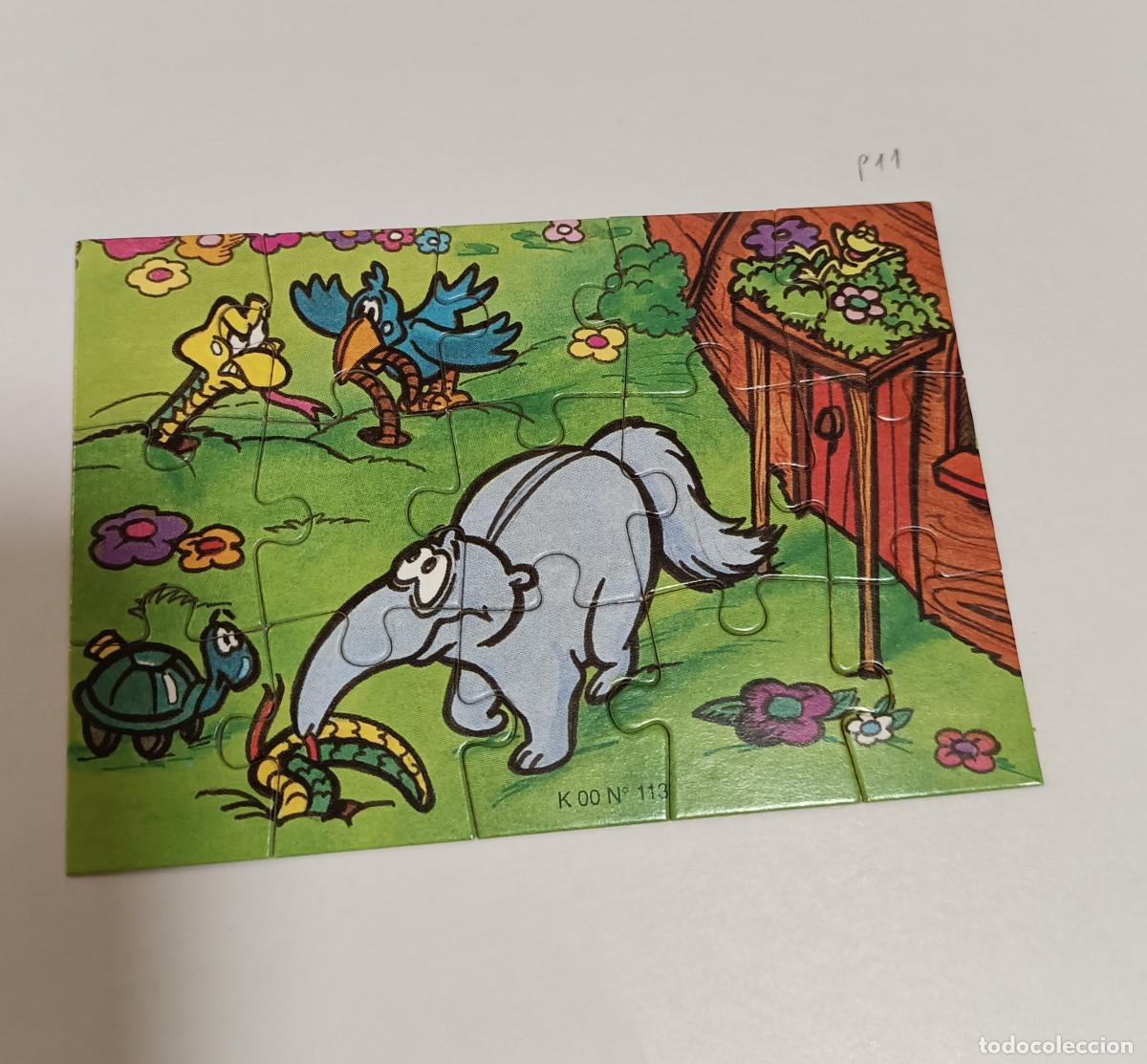 Figuras de goma Kinder: puzzle kinder antiguo funda puzle rompecabezas k00 113 oso hormiguero pajaro serpiente