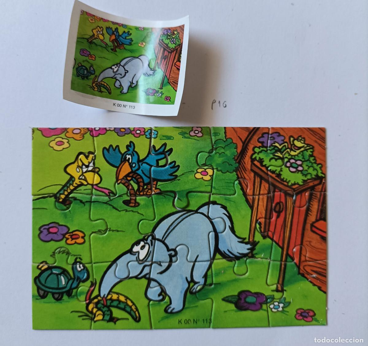 Figuras de goma Kinder: puzzle kinder antiguo bpz puzle rompecabezas k00 113 oso hormiguero pajaro serpiente