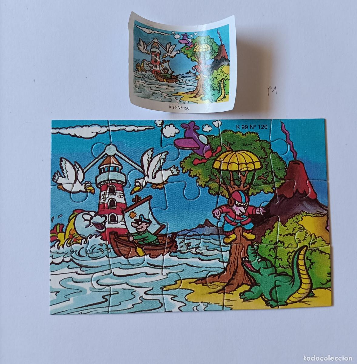 Figuras de goma Kinder: puzzle kinder antiguo puzle rompecabezas k99 120 faro cocodrilo paracaidista barco gaviotas