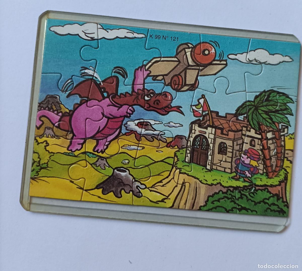 Figuras de goma Kinder: puzzle kinder antiguo puzle rompecabezas k99 99 121 dragon castillo avioneta fortaleza avion funda