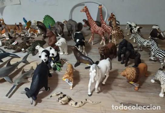 Figuras de goma y PVC: Animales Schleich. Lote de 60 animales