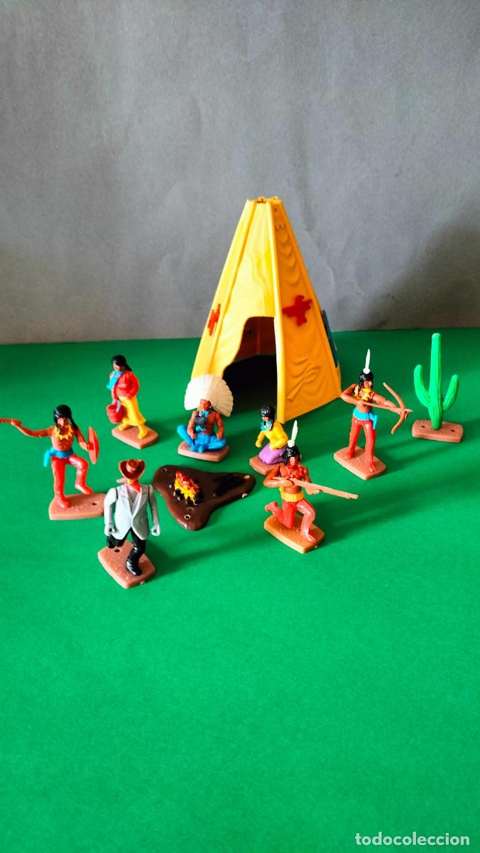 Figuras de goma y PVC: Figuras PLASTY Anos 70 - OESTE - Swoppet Elastolin Timpo - Envio incluido