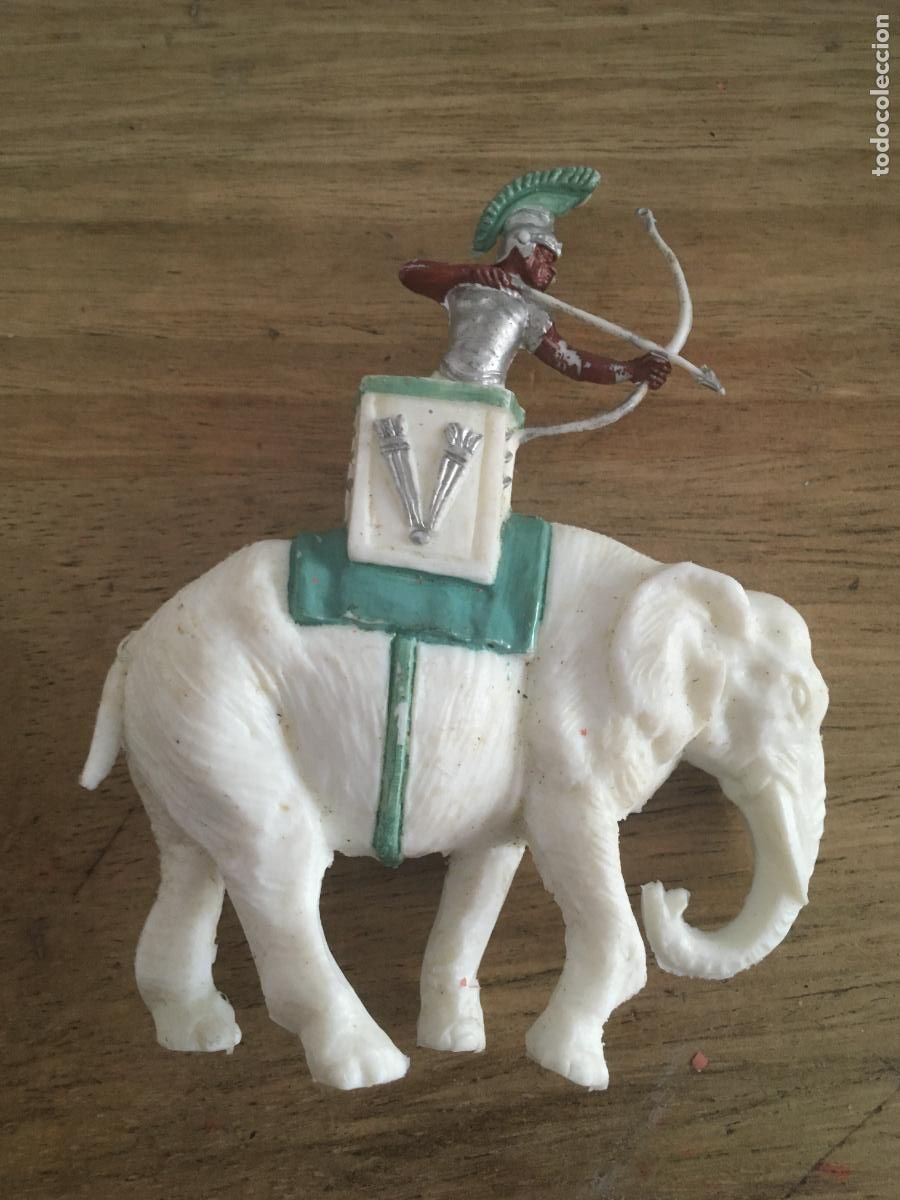 Figuras de goma y PVC: ELEFANTE CARTAGIN&Eacute;S SERIE ROMANOS Y CARTAGINESES figura de plastico original antigua