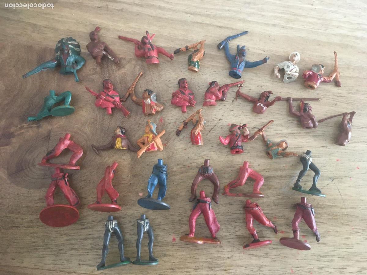 Figuras de goma y PVC: indios vaqueros variados figuras de goma y plastico antiguas reamsa jecsan comansi pech etc
