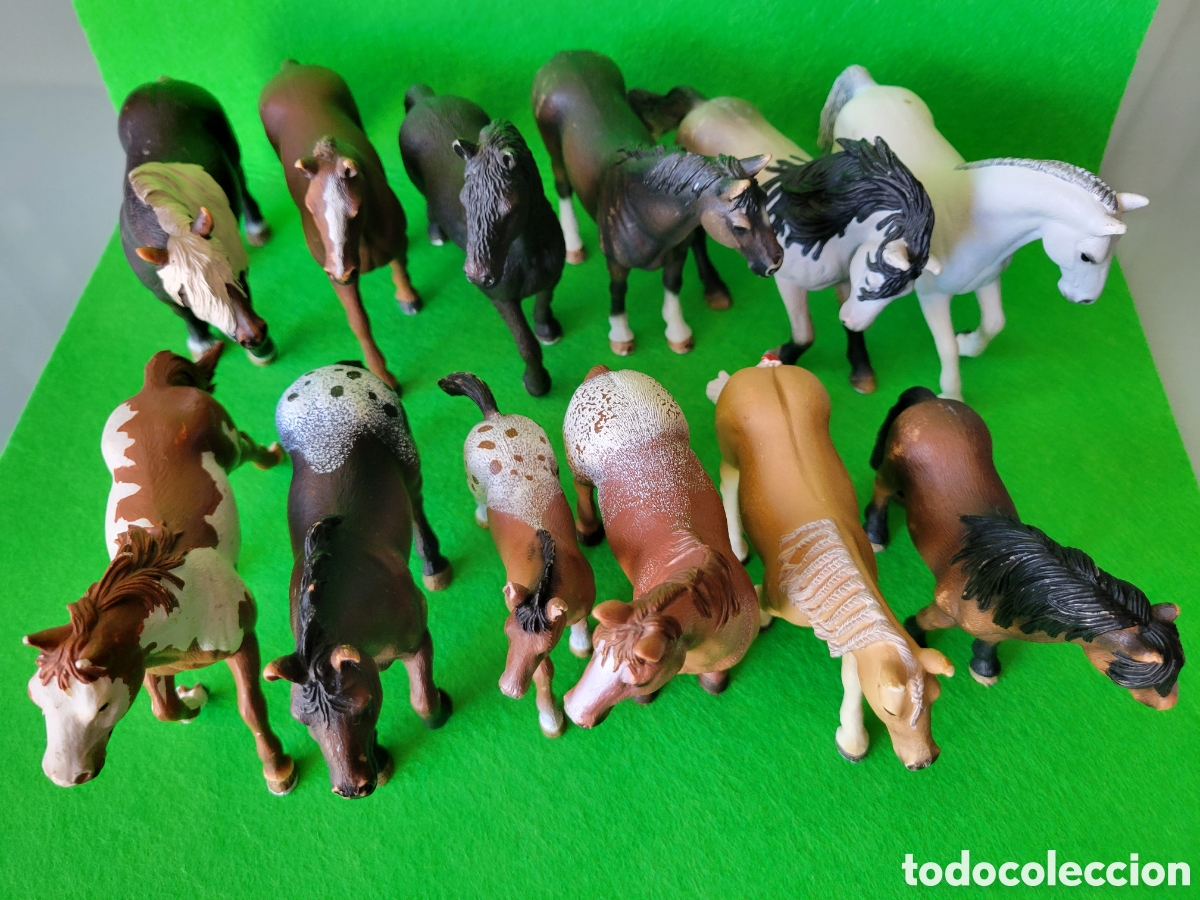 Figuras de goma y PVC: 12 CABALLOS DE COLECCION SCHLEICH - Foto 2